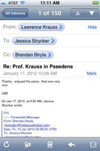 email from Dr. Krauss
