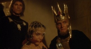 The one unifying aspect of all sword and sorcery films -- impractical headgear. 