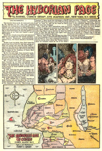 Map of the Hyborian Age that comes in the back of each issue plus a wall of text that also come inside each issue. 